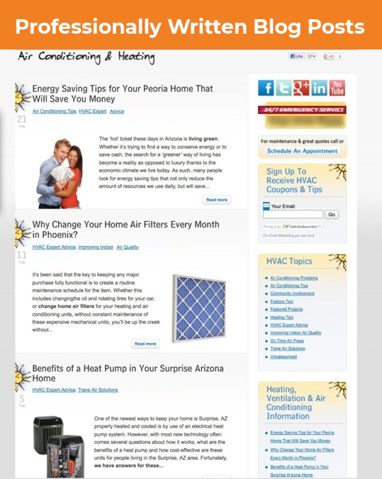 heating and cooling content marketing