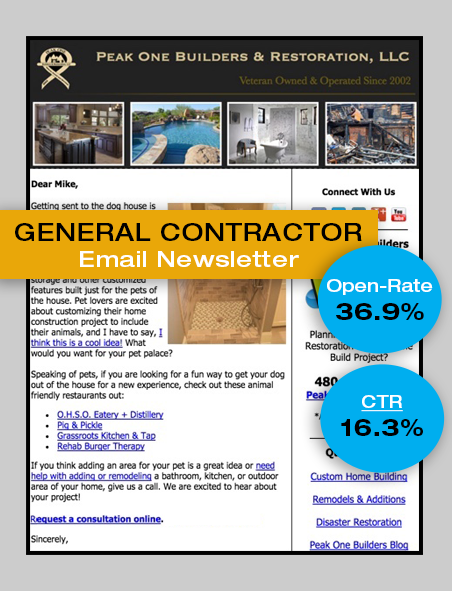 home builder email newsletter marketing